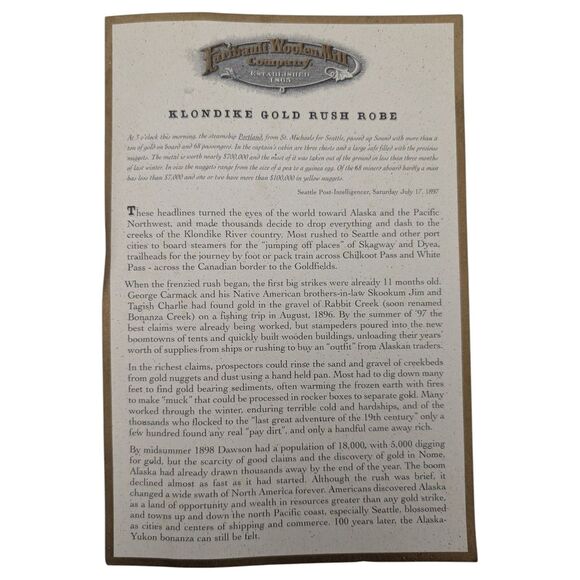 Klondike Gold Rush Faribault Woolen Mill Throw Blanket - New w/ Box - Picture 10 of 10